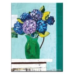 Green Jug Geraniums Canvas Print