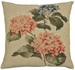 Two Pink Hydrangea Cushion