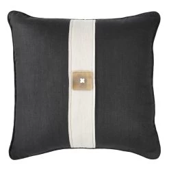 Horn Button Black Cushion -Home Decoration Store 2121HBB Horn 20Button 20Black