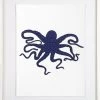 Octopus Navy Fabric Artwork
