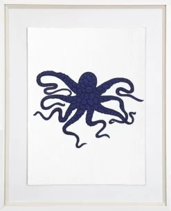 Octopus Navy Fabric Artwork