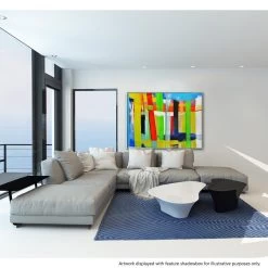 Composition 11 Canvas Painting With Floating Frame -Home Decoration Store COA 749 COMPOSITION 2011 WHT 20RM