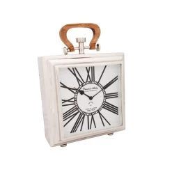 Table Clock With Wooden Handle Small