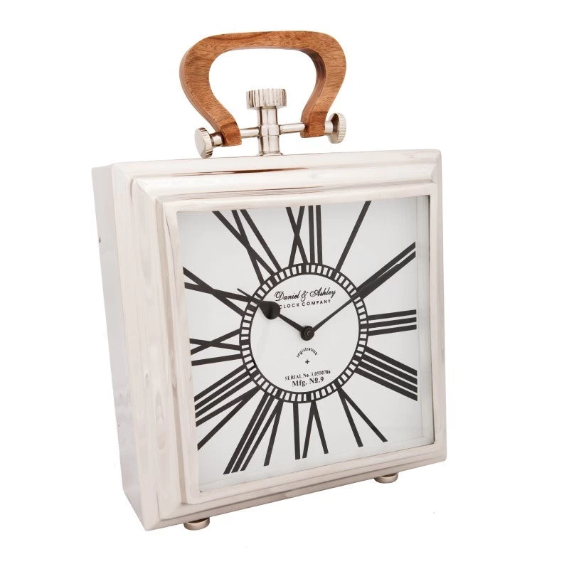 Table Clock With Wooden Handle Large