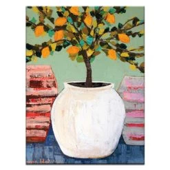 Lemon Tree In Pot Canvas Print