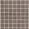 Grid Grey Wool Tufted Rug