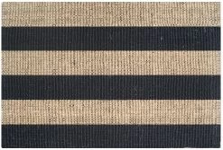Black/Natural Style Coir Rug
