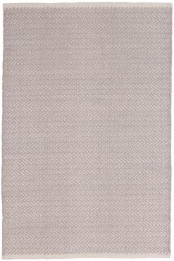 Herringbone Dove Grey Cotton Rug