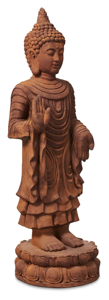 Banyu Tall Standing Buddha Statue - Terracotta 6 Banyu Tall Standing Buddha Statue - Terracotta - Image 6