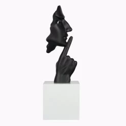 Face And Finger Sculpture Matt Black