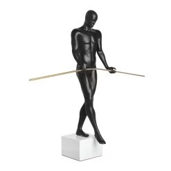 Balancing Man Sculpture Matt Black
