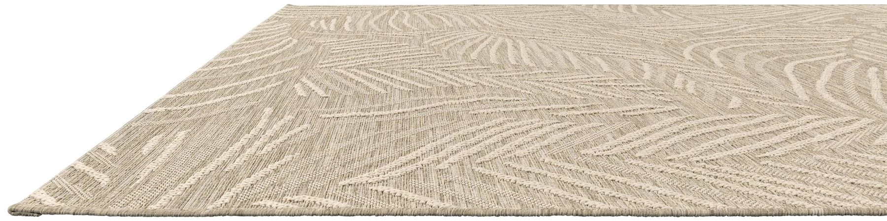 Stacy Indoor/Outdoor Polypropylene Falling Leaves Rug - Cream/Sand 4 Stacy Indoor/Outdoor Polypropylene Falling Leaves Rug - Cream/Sand - Image 4