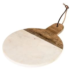 Sita Mango Wood And Marble Round Chopping Board With Handlesmall - Natural/White -Home Decoration Store shopify 114638bb755020a79439fa2605a0349a sita mango wood and marble round chopping board with handlesmall natural white