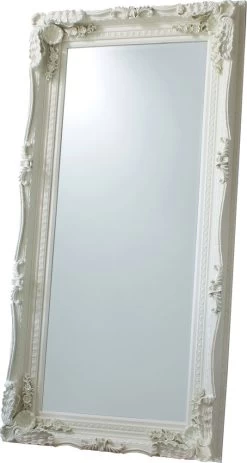 Carved French Leaner Mirror Cream