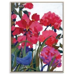 Garden Visitor Framed Canvas Print