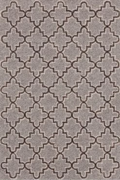 Plain Tin Woollen Rug Grey