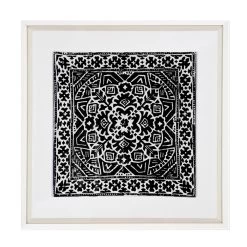 Kilim Print Black Fabric Artwork