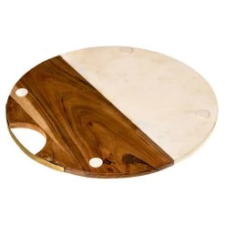 Sita Luxe Wood And Marble Round 40cm Cheese Board With Leather Handle -Home Decoration Store shopify 18c9998b77712d0e493df638f159833c sita luxe wood and marble round 40cm cheese board with leather handle
