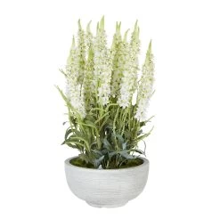 Fayette Foral Arrangement In Cement Pot White