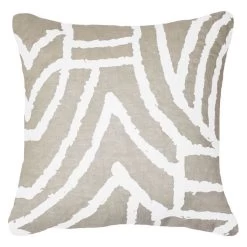 Earth File Screen Print White Lounge Cushion