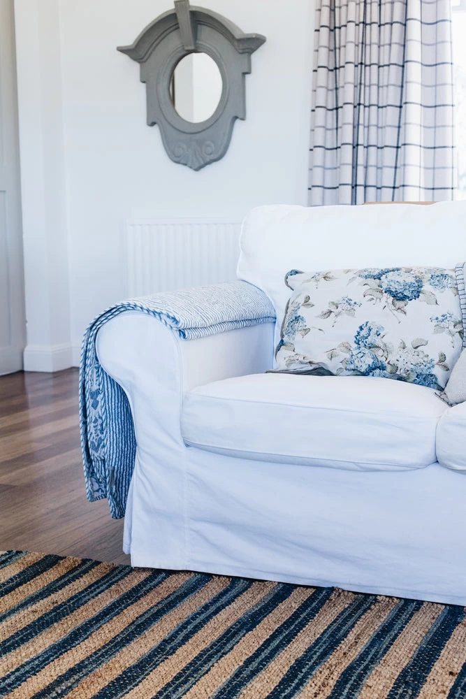 Corfu Blue Jute Woven Rug 4 Corfu Blue Jute Woven Rug - Image 4