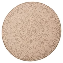 Hindy Lace Round Indoor/Outdoor Polypropylene Rug