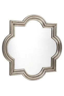 Fez Wall Mirror Antique Silver Large