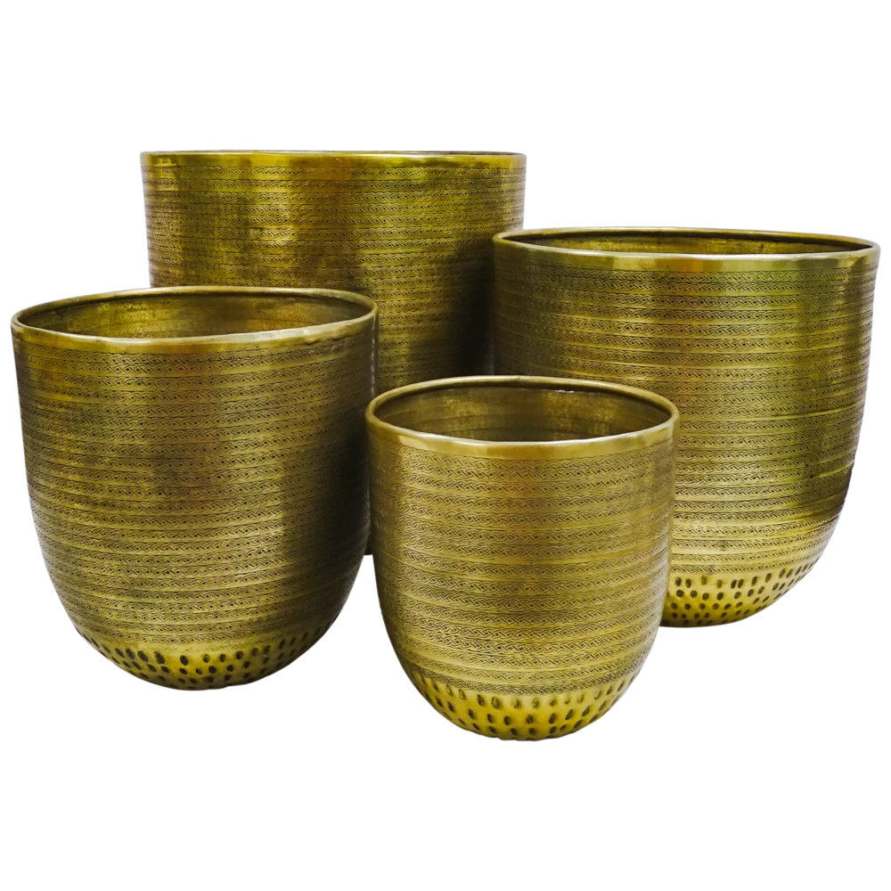 Blair Pot Holders Set/4 Polished Antique Brass 2 Blair Pot Holders Set/4 Polished Antique Brass - Image 2