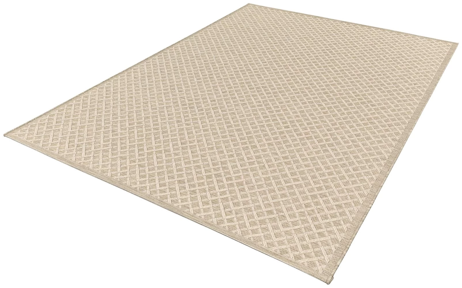 Stacy Indoor/Outdoor Polypropylene Herringbone Classic Rug - Cream/Sand 3 Stacy Indoor/Outdoor Polypropylene Herringbone Classic Rug - Cream/Sand - Image 3
