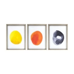 Ink Circle Abstract Framed Art Set Of 3