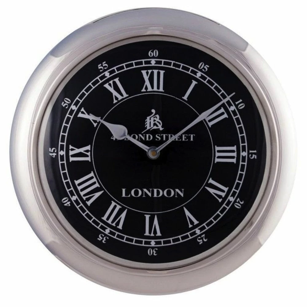 Retro Wall Clock Medium Black 2 Retro Wall Clock Medium Black - Image 2