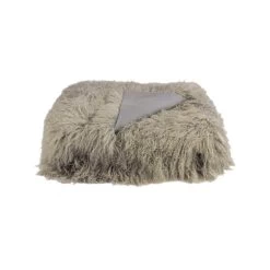 Grey Tibetan Fur Throw