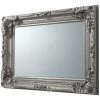Carved French Wall Mirror Antique Silver