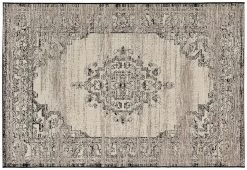 Stacy Indoor/Outdoor Polypropylene Heritage Medallion Rug - Beige/Grey