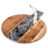 Sita Round Grey Marble & Wood Board - Grey/Natural