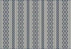 Stacy Indoor/Outdoor Polypropylene Malta Stripe Rug - Blue/Cream