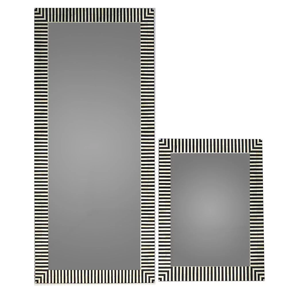 Mitri Bone Inlay Wall Mirror Black 4 Mitri Bone Inlay Wall Mirror Black - Image 4