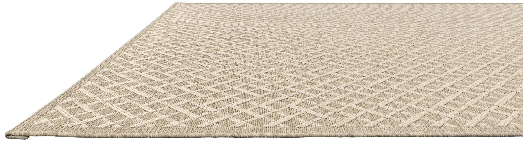 Stacy Indoor/Outdoor Polypropylene Herringbone Classic Rug - Cream/Sand 4 Stacy Indoor/Outdoor Polypropylene Herringbone Classic Rug - Cream/Sand - Image 4