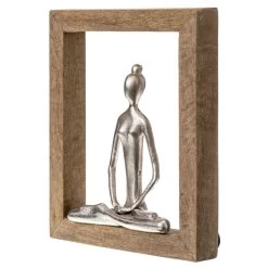 Sitting Yoga Lady In Frame - Grey/Natural -Home Decoration Store shopify 6821eff033cfff76e06fd5714348fe42 sitting yoga lady in frame grey natural