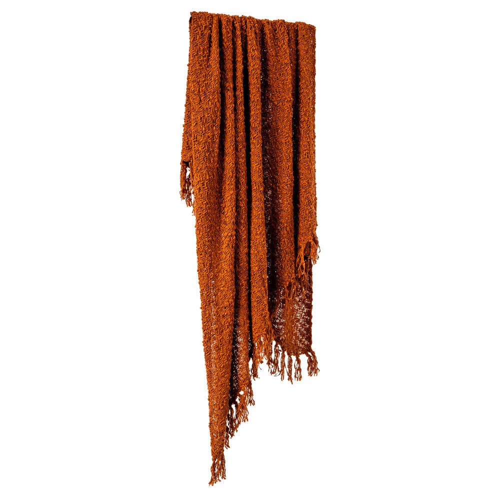Valeria Woven Throw Rug 130x170cm - Orange 2 Valeria Woven Throw Rug 130x170cm - Orange - Image 2