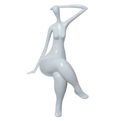 Lady Waiting Sculpture White