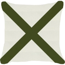 Outdoor Nautical Victor Lounge Cushion 55 X 55cm White & Green
