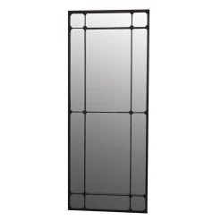 12 Pane Black Iron Mirror