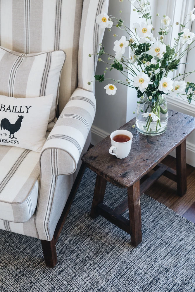 Marled Indigo Cotton Woven Rug 3 Marled Indigo Cotton Woven Rug - Image 3