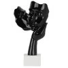 Kissing Couple Sculpture Black Gloss