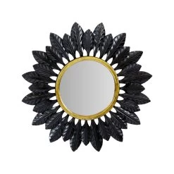Feather Sun Mirror Black