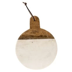 Sita Mango Wood And Marble Round Chopping Board With Handlesmall - Natural/White -Home Decoration Store shopify 929e53e93972a0b01261ea236b05903c sita mango wood and marble round chopping board with handlesmall natural white