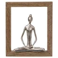 Sitting Yoga Lady In Frame - Grey/Natural