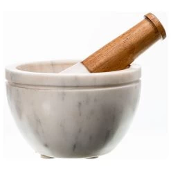 Sita White Marble & Wood Morter And Pestle - White/Natural -Home Decoration Store shopify 991d7316303c6683228edc213aad1f57 sita white marble wood morter and pestle white natural