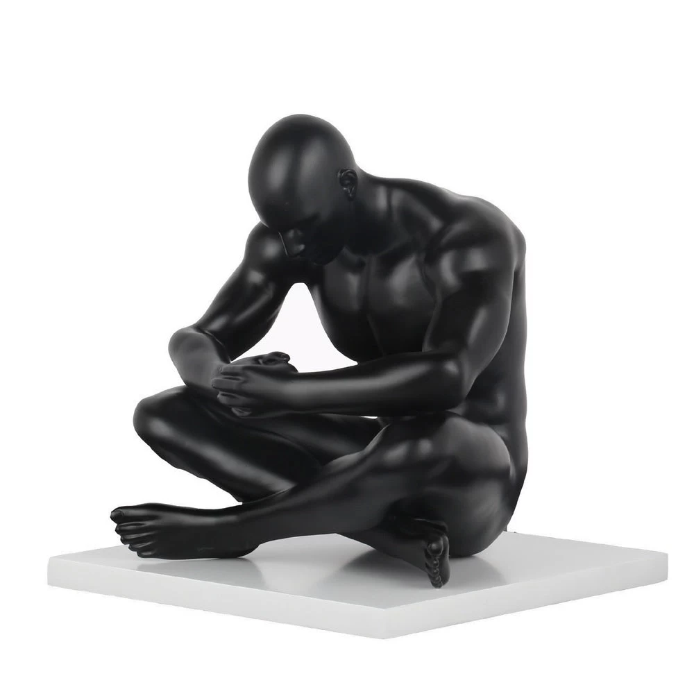 Deep Thinker Sculpture Matt Black 2 Deep Thinker Sculpture Matt Black - Image 2